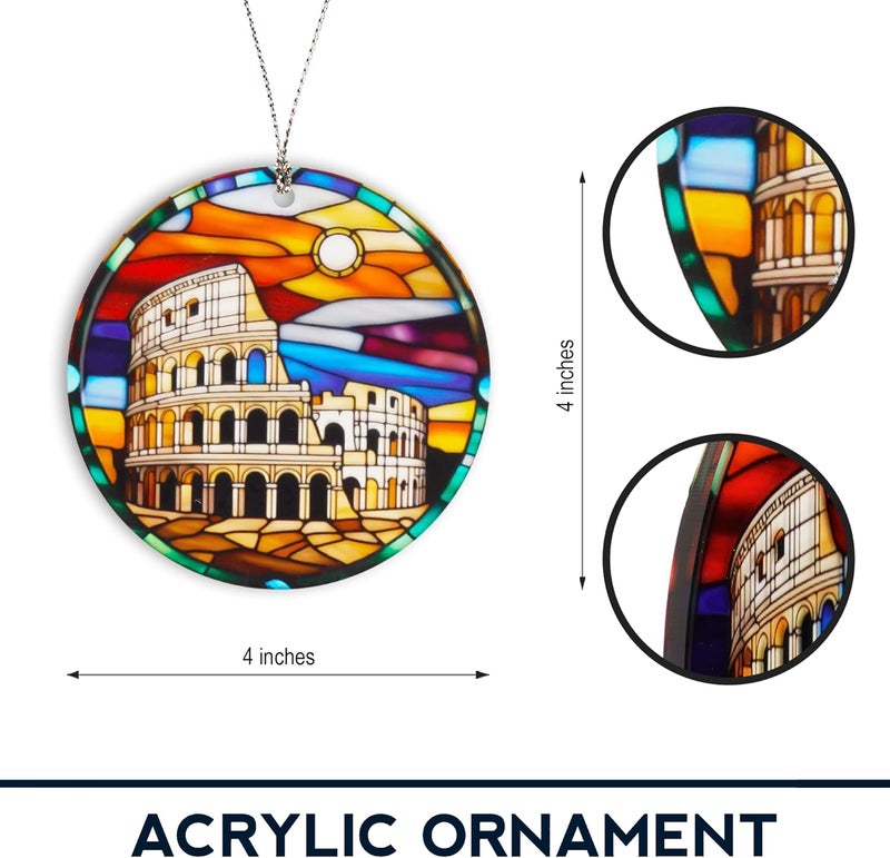 NELXI Italy Ornament, Christmas Ornaments 2025, Rome Colosseum Travel Souvenir for Tree, Italian Landmark Holiday Keepsake, Italy Christmas Decoration, Gift from Rome for Travelers - Image 4